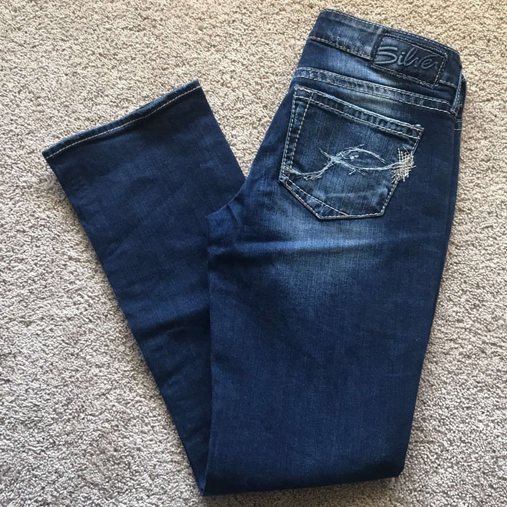 🛍️ Lola 17” Straight Silver Jeans